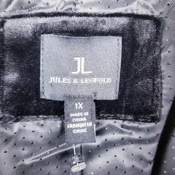 Jules & Leopold Black Velvet Velour Blazer NWT size 1X - Picture 3 of 9